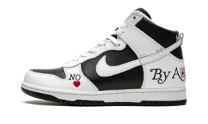SB Dunk High "Supreme - By Any Means - White/Black"