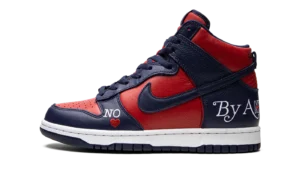 SB Dunk High "Supreme - By Any Means - Navy/Red"