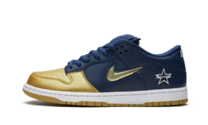 SB Dunk Low "Supreme - Jewel Swoosh Gold/Navy"