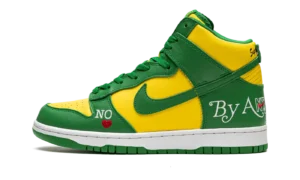 SB Dunk High "Supreme - By Any Means - Green/Yellow"