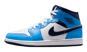 Jordan 1 Mid "University Blue Midnight Navy"