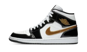 Air Jordan 1 Mid SE "Black Gold Patent Leather"