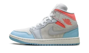 Air Jordan 1 Mid WMNS "White/Light Blue/Pink"