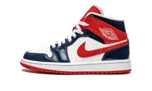 AIR JORDAN 1 MID WMNS "Patent Leather Navy / White / Red"