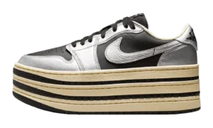 Air Jordan 1 Low Triple Stack WMNS "Metallic Silver / Black"