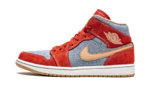 Air Jordan 1 Mid SE "Denim Red Suede"